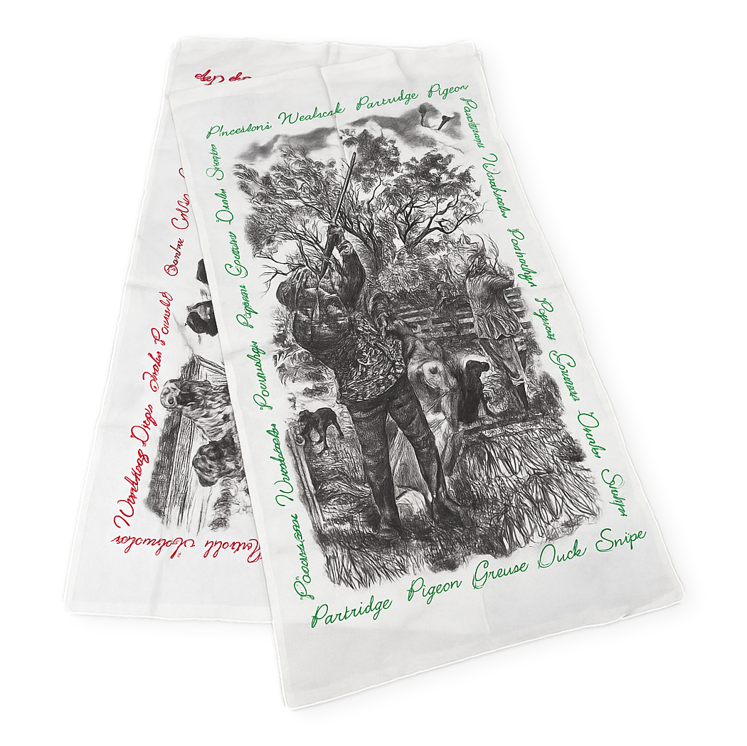Hunting Scene or Working Dogs Design Tea Towel