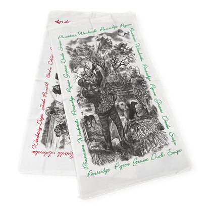 Hunting Scene or Working Dogs Design Tea Towel