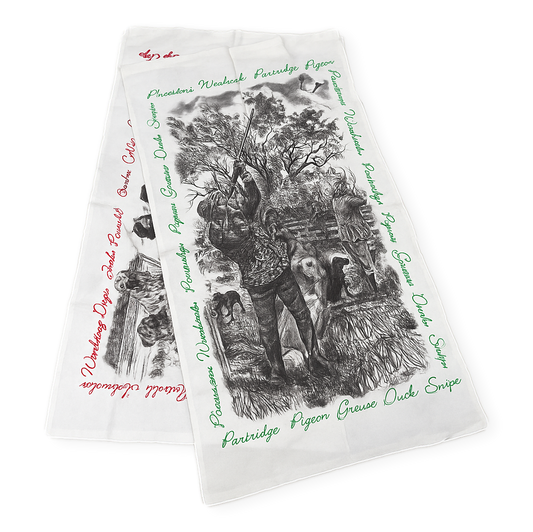 Hunting Scene or Working Dogs Design Tea Towel