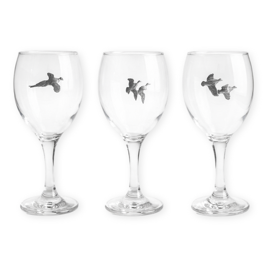 Game Shooting Birds Wine Glasses