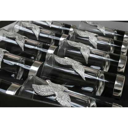 Pheasant 1-10 Numbered Shot Glasses Cups Shooting Presentation Box