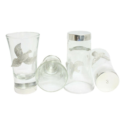 Pheasant 1-10 Numbered Shot Glasses Cups Shooting Presentation Box