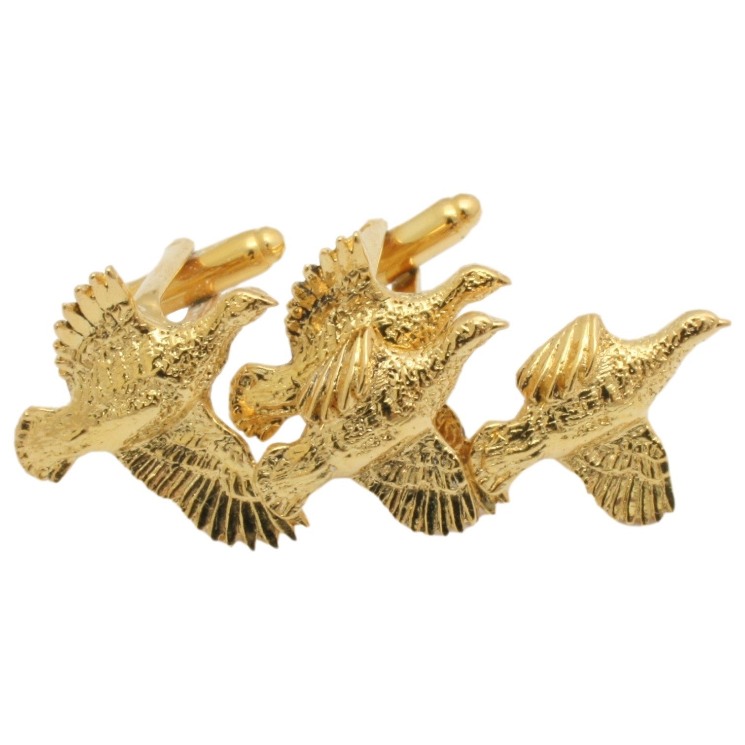 Gold Partridge  Cufflinks From The Front
