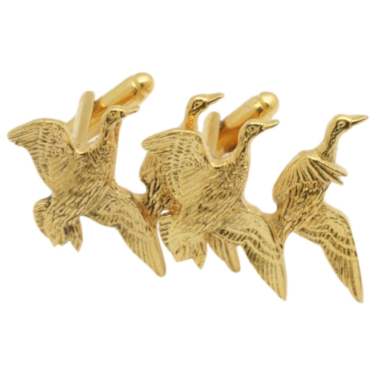 Gold Ducks Cufflinks From The Front