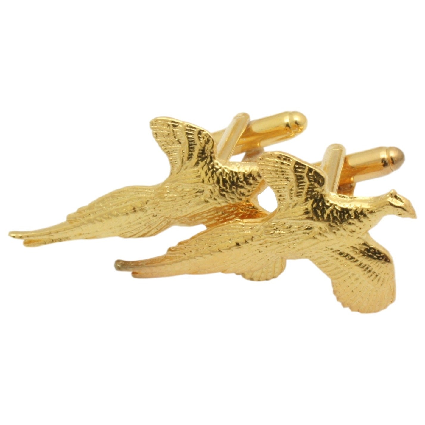 Gold Pheasant Cufflinks From The Front