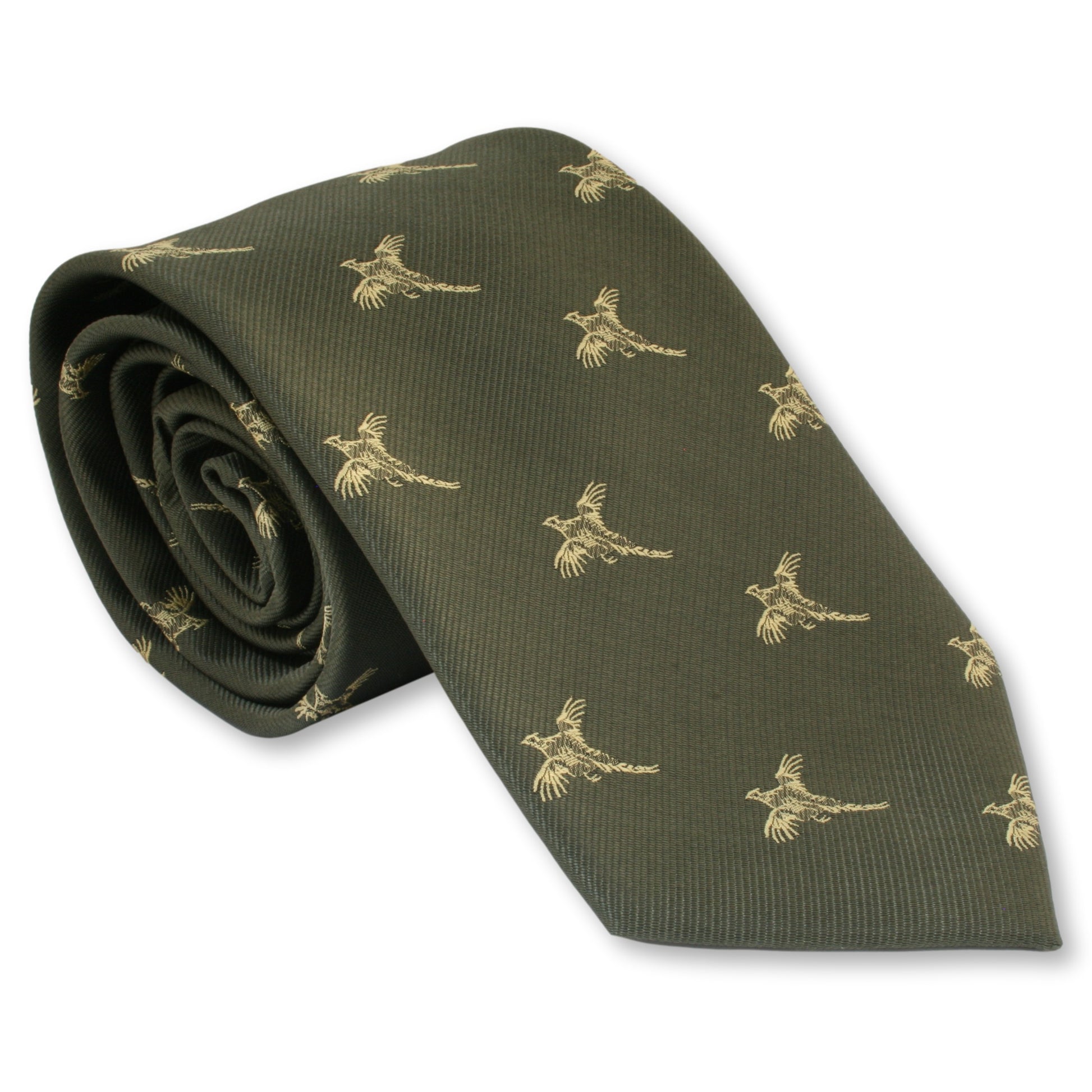Green Pheasant Tie gamekeepers Cottage Gifts