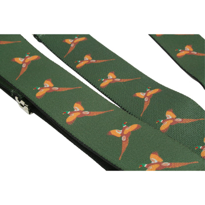 Pheasant Green Game Shooting Elasticised Braces