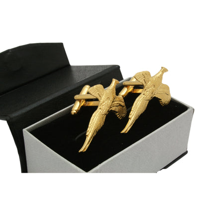 Pheasant Gold Plated 22ct Cufflinks Game Shooting