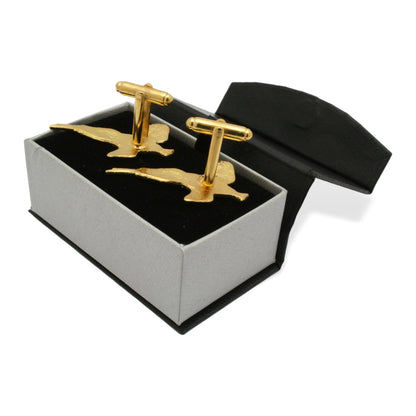 Pheasant Gold Plated 22ct Cufflinks Game Shooting