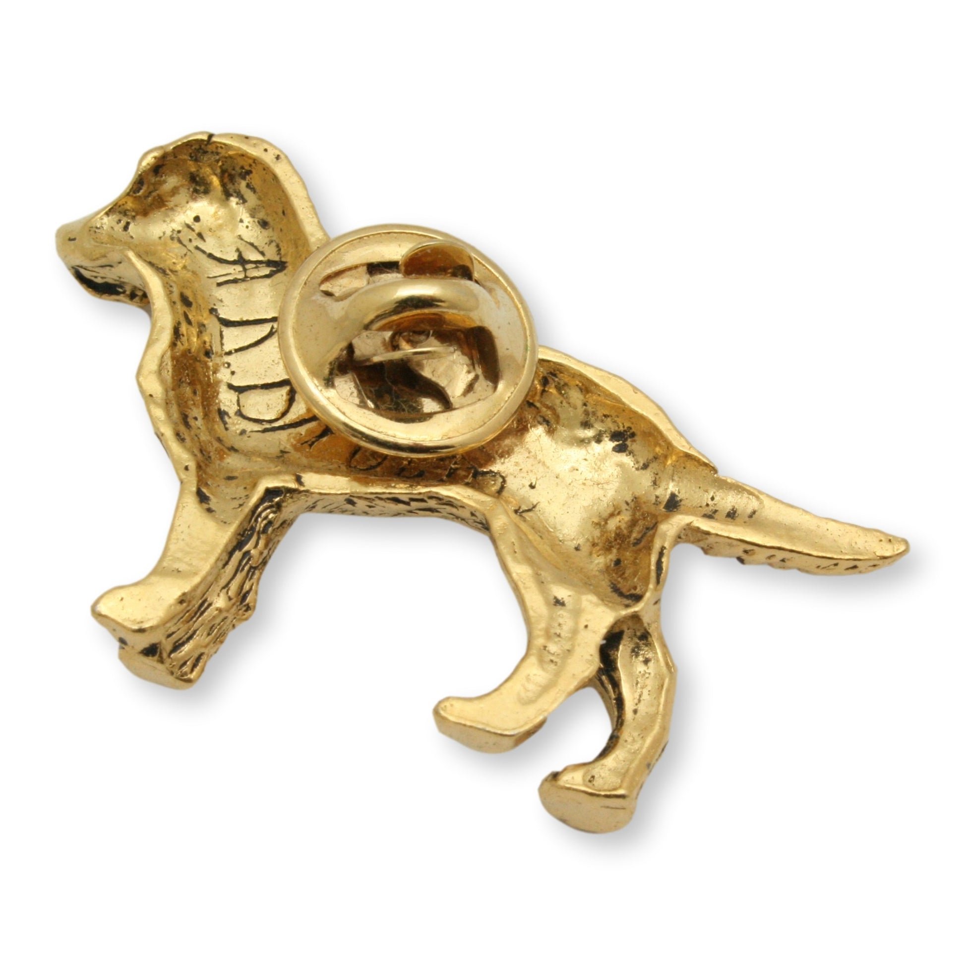 Gold Labrador Pin Lapel Back