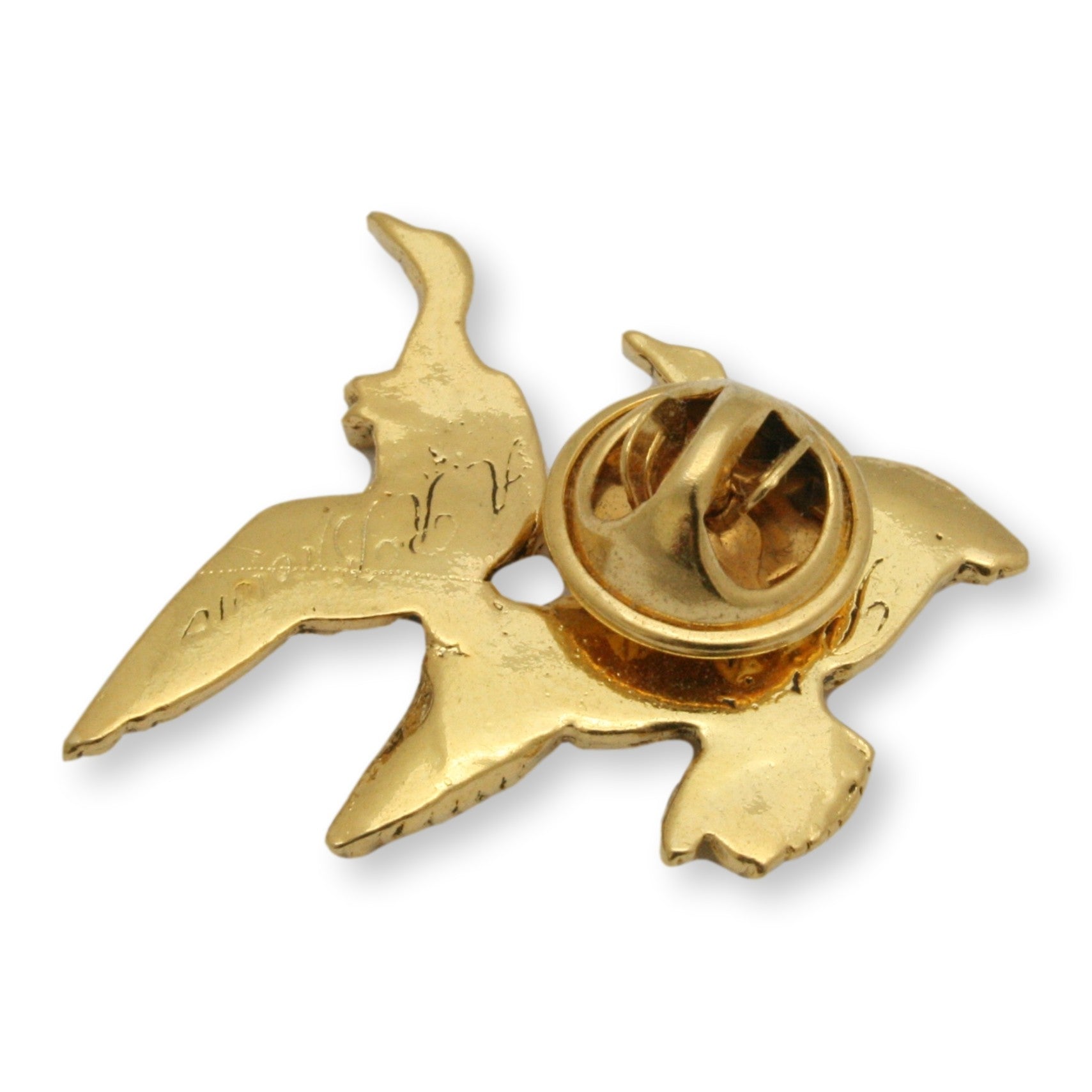Gold Duck Pin Lapel Back