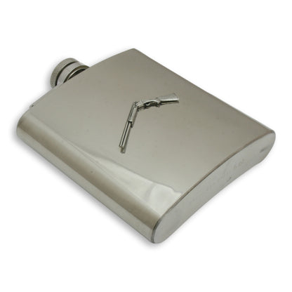 Open Shotgun Hip Flask 6oz Stainless Steel