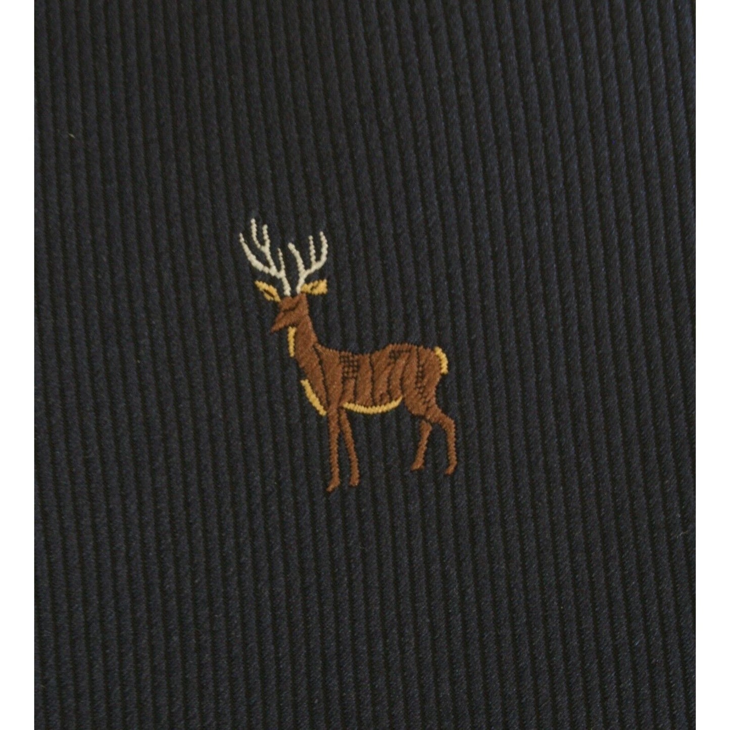 blue stag tie close up